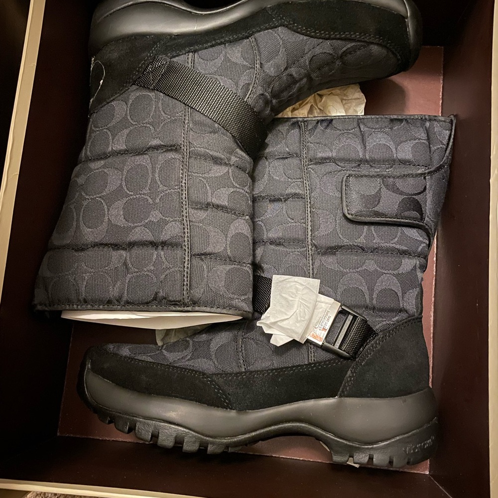 Coach Black Patterned Boots